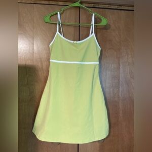 NEW Forever 21 Juniors Medium Green Strapless Dress Trimmed In White & Rose